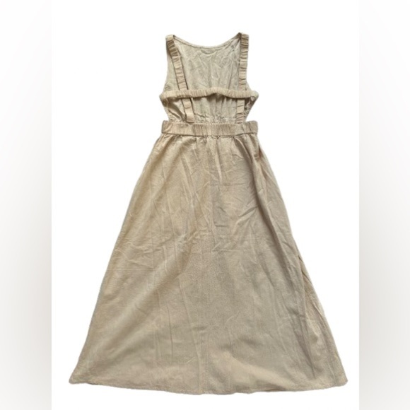 Open Back Beige Midi Dress Size M - Picture 3 of 8
